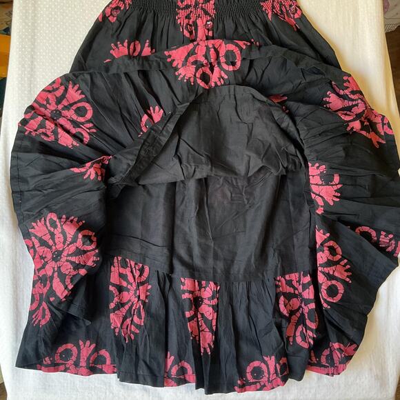 Moda International Women Dress M Black Floral Strapless A-Line - Picture 3 of 7